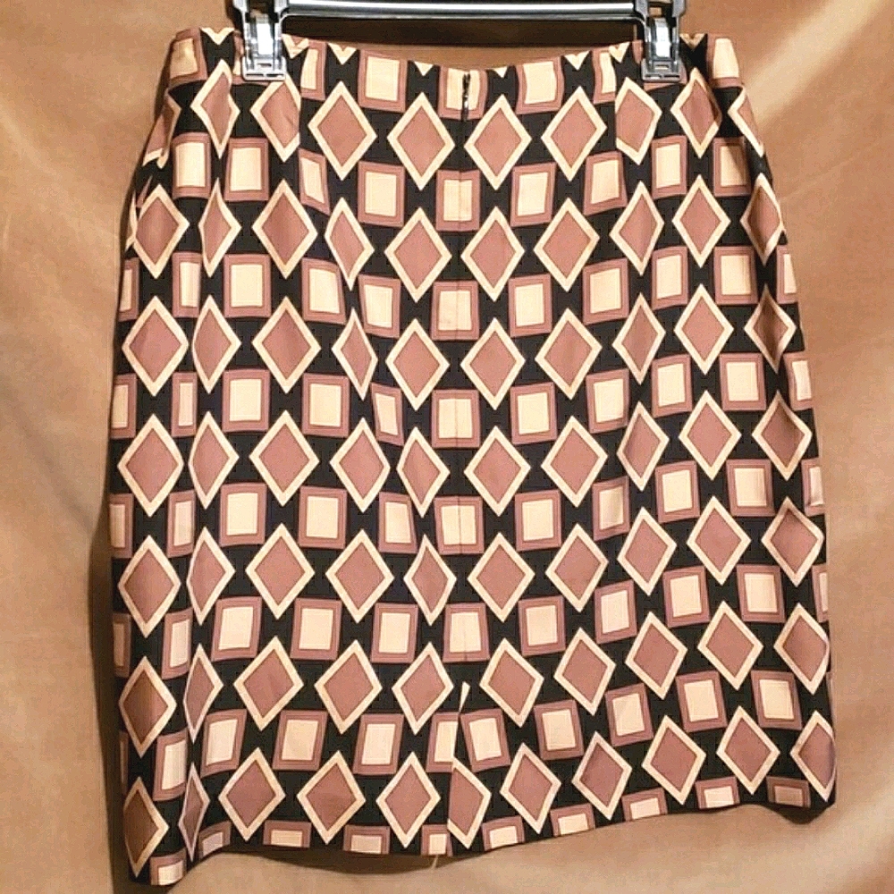 SILK: ANN TAYLOR Geometric Pattern Skirt Sz 10